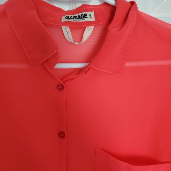 Garage Sheer Hot Pink Blouse - Picture 2 of 2